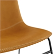 Pemberly Row Vegan Leather Side Chairs with Black Legs (Set of 2) in Light Oak