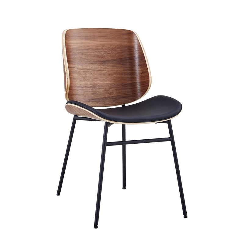 Pemberly Row Contemporary Bentwood Side Chairs (Set of 2) in Black