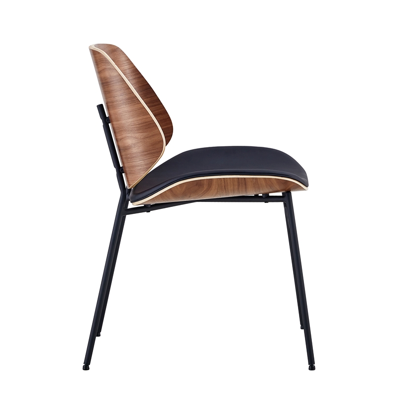 Pemberly Row Contemporary Bentwood Side Chairs (Set of 2) in Black