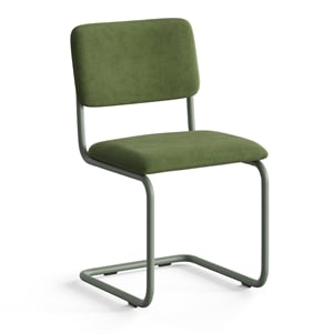 Pemberly Row Contemporary Velvet Side Chair (Set of 2) in Forest