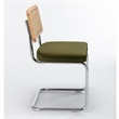 Pemberly Row Cane Back Velvet Side Chair (Set of 2) in Olive