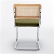 Pemberly Row Cane Back Velvet Side Chair (Set of 2) in Olive