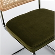 Pemberly Row Cane Back Velvet Side Chair (Set of 2) in Olive