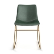 Pemberly Row Contemporary Side Chairs with Gold Legs (Set of 2) in Green