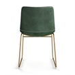 Pemberly Row Contemporary Side Chairs with Gold Legs (Set of 2) in Green