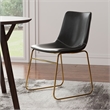Pemberly Row Contemporary Side Chairs with Gold Legs (Set of 2) in Green