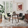Pemberly Row Contemporary Side Chairs with Gold Legs (Set of 2) in Green
