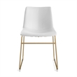 Pemberly Row Contemporary Side Chairs with Gold Legs (Set of 2) in White