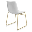 Pemberly Row Contemporary Side Chairs with Gold Legs (Set of 2) in White