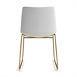 Pemberly Row Contemporary Side Chairs with Gold Legs (Set of 2) in White
