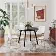 Pemberly Row Contemporary Side Chairs with Gold Legs (Set of 2) in White
