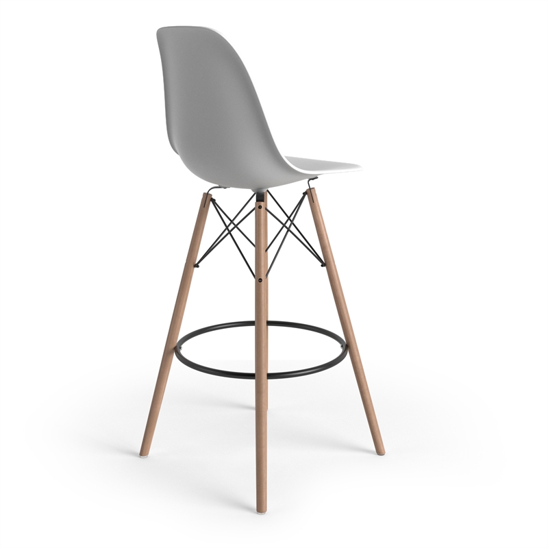 Pemberly Row Contemporary Bar Height Stools (Set of 2) in White