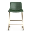 Pemberly Row Counter Height Stool with Gold Frame (Set of 2) in Green