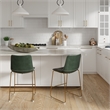 Pemberly Row Counter Height Stool with Gold Frame (Set of 2) in Green