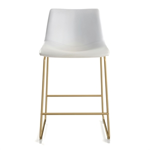 Pemberly Row Counter Height Stool with Gold Frame (Set of 2) in White