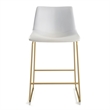 Pemberly Row Counter Height Stool with Gold Frame (Set of 2) in White