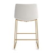 Pemberly Row Counter Height Stool with Gold Frame (Set of 2) in White