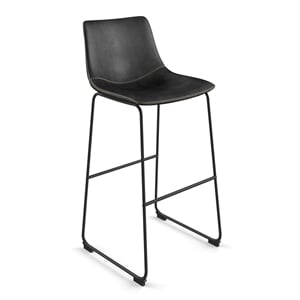 Pemberly Row Contemporary Bar Height Stools (Set of 2) in Black