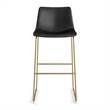 Pemberly Row Contemporary Bar Height Stools (Set of 2) in Black and Gold