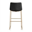 Pemberly Row Contemporary Bar Height Stools (Set of 2) in Black and Gold
