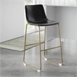 Pemberly Row Contemporary Bar Height Stools (Set of 2) in Black and Gold