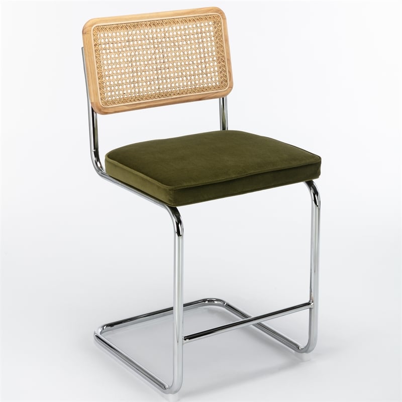 Pemberly Row Contemporary Counter Height Stools (Set of 2) in Olive