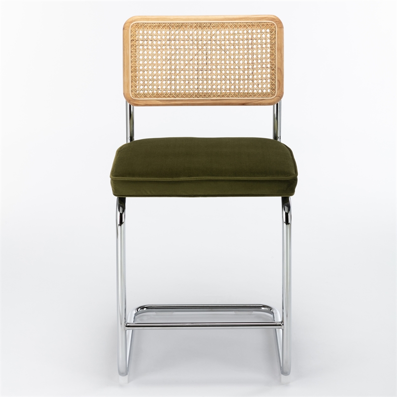 Pemberly Row Contemporary Counter Height Stools (Set of 2) in Olive