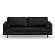Pemberly Row Modern / Contemporary Genuine Leather Sofa in Black
