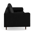 Pemberly Row Modern / Contemporary Genuine Leather Sofa in Black