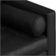 Pemberly Row Modern / Contemporary Genuine Leather Sofa in Black