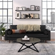 Pemberly Row Modern / Contemporary Genuine Leather Sofa in Black