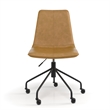 Pemberly Row Vegan Leather Rolling Swivel Task Chair in Light Brown
