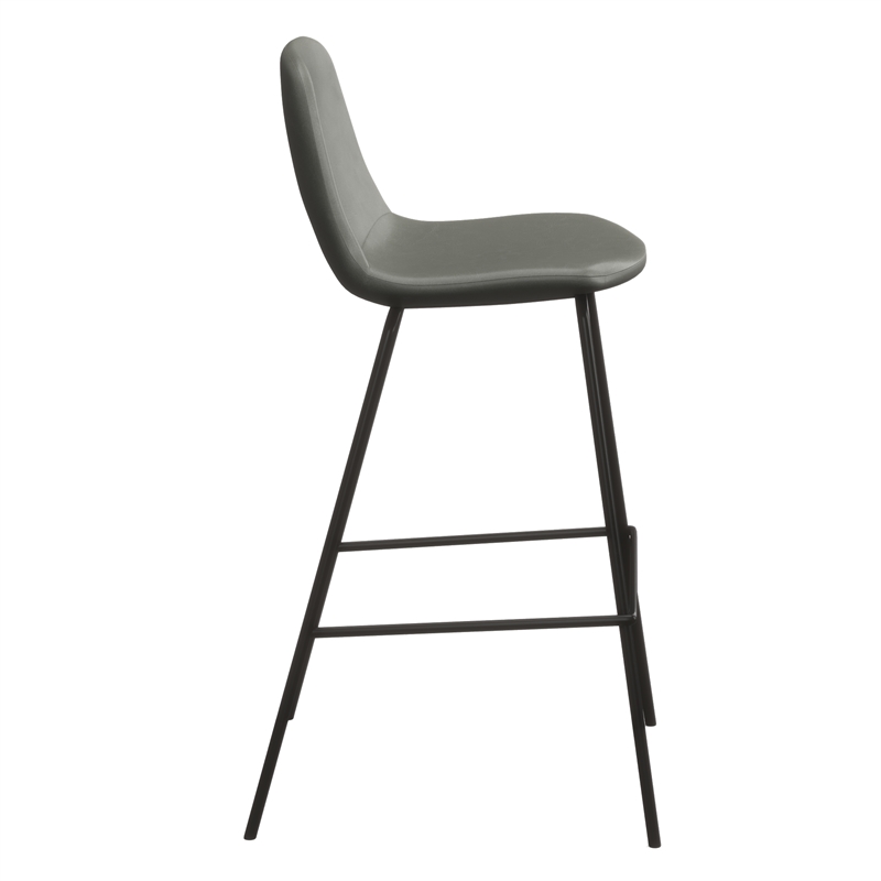 Pemberly Row Vegan Leather Counter Height Stools (Set of 2) in Slate