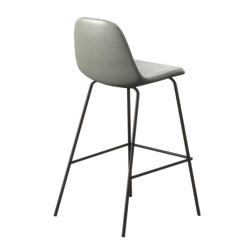 Pemberly Row Vegan Leather Counter Height Stools (Set of 2) in Slate