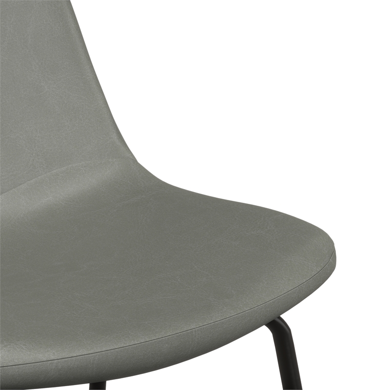 Pemberly Row Vegan Leather Counter Height Stools (Set of 2) in Slate