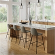 Pemberly Row Vegan Leather Counter Height Stools (Set of 2) in Slate