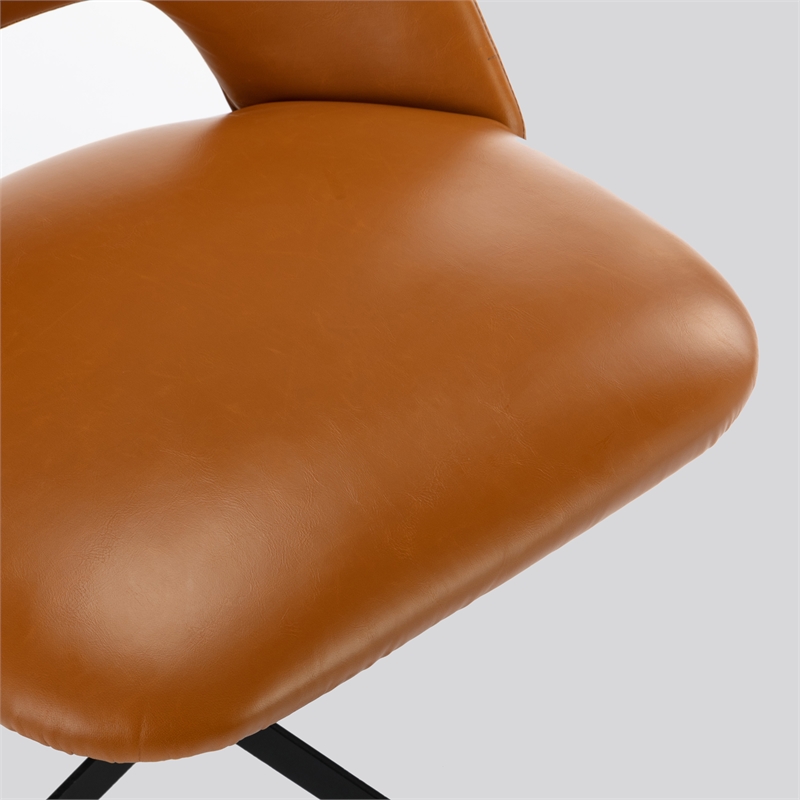 Pemberly Row Modern / Contemporary Rolling Base Task Chair in Tan