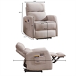 Pemberly Row Recliner Velvet Chair Electrically Adjustable Single Sofa-Gray