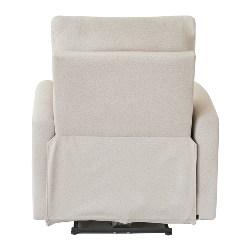 Pemberly Row Recliner Velvet Chair Electrically Adjustable Single Sofa-Beige
