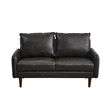 Pemberly Row Faux Leather Loveseat Modern Sofa for Living Room Office Gray