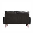 Pemberly Row Faux Leather Loveseat Modern Sofa for Living Room Office Gray
