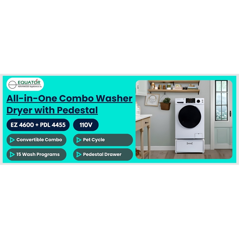 Pemberly Row All-in-one Washer Dryer CONVERTIBLE PET Sanitize Cycle