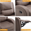 Pemberly Row Modern Recliner Chair Adjustable Fabric Single Sofa Brown