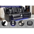Pemberly Row PU Leather 3 Pcs Power Reclining Multi-functional Sofa Set - Black