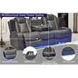 Pemberly Row PU Leather 3 Pcs Power Reclining Multi-functional Sofa Set - Gray