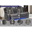 Pemberly Row PU Leather 3 Pcs Power Reclining Multi-functional Sofa Set - Gray