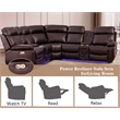 Pemberly Row PU Leather Modern Sofa Power Reclining Multi-Functional Couch-Brown