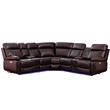 Pemberly Row PU Leather Modern Sofa Power Reclining Multi-Functional Couch-Brown
