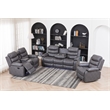 Pemberly Row PU Leather Multi Functional Sofa Set Reclining Living Room Set Gray