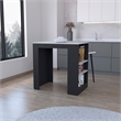 Pemberly Row Kitchen Island Engineered Wood Black IMarble Color Finish